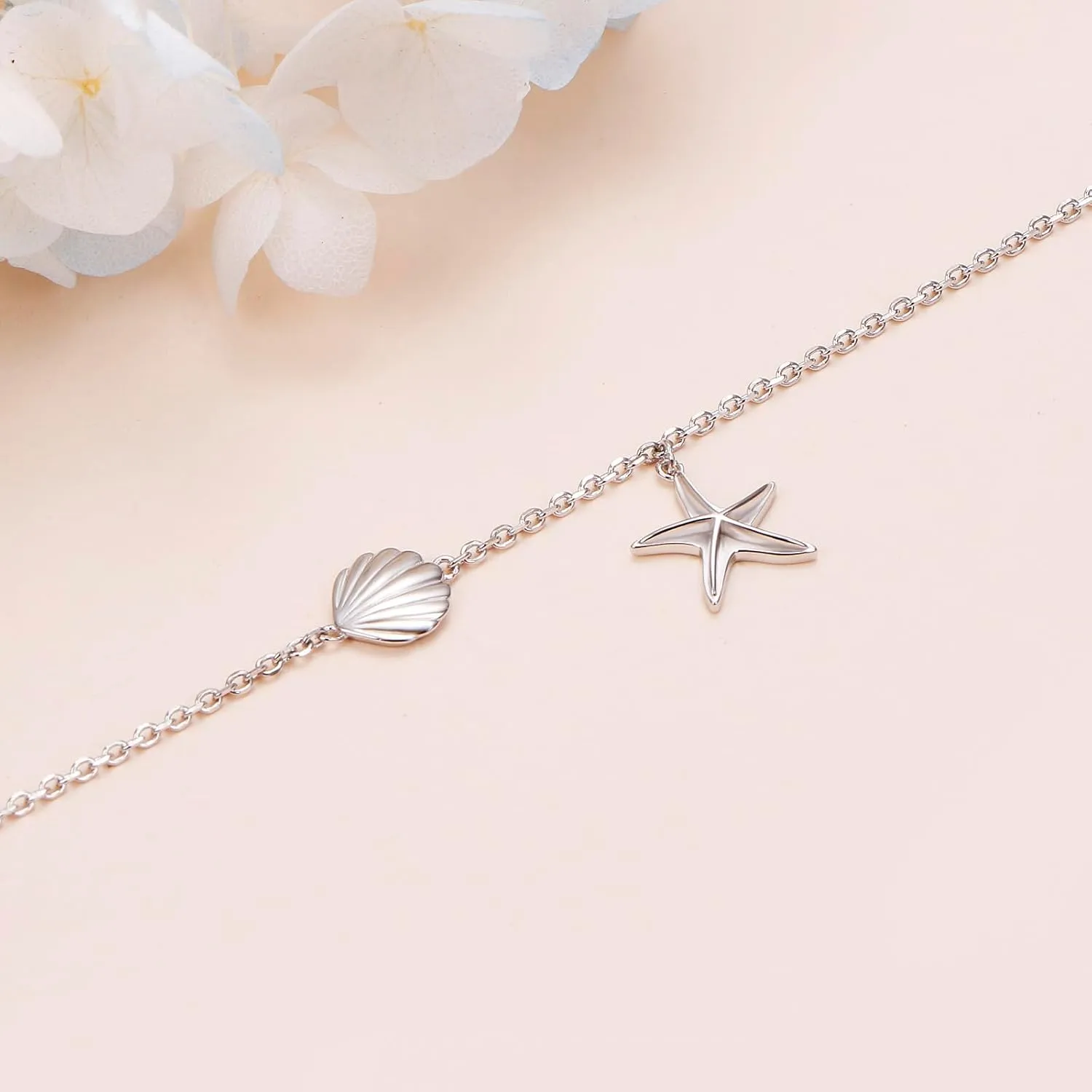 Anklet for Women S925 Sterling Silver Adjustable Plus Foot Plus Ankle Bracelet Jewelry