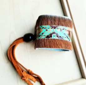 Authentic Leather Hair-On Bracelet