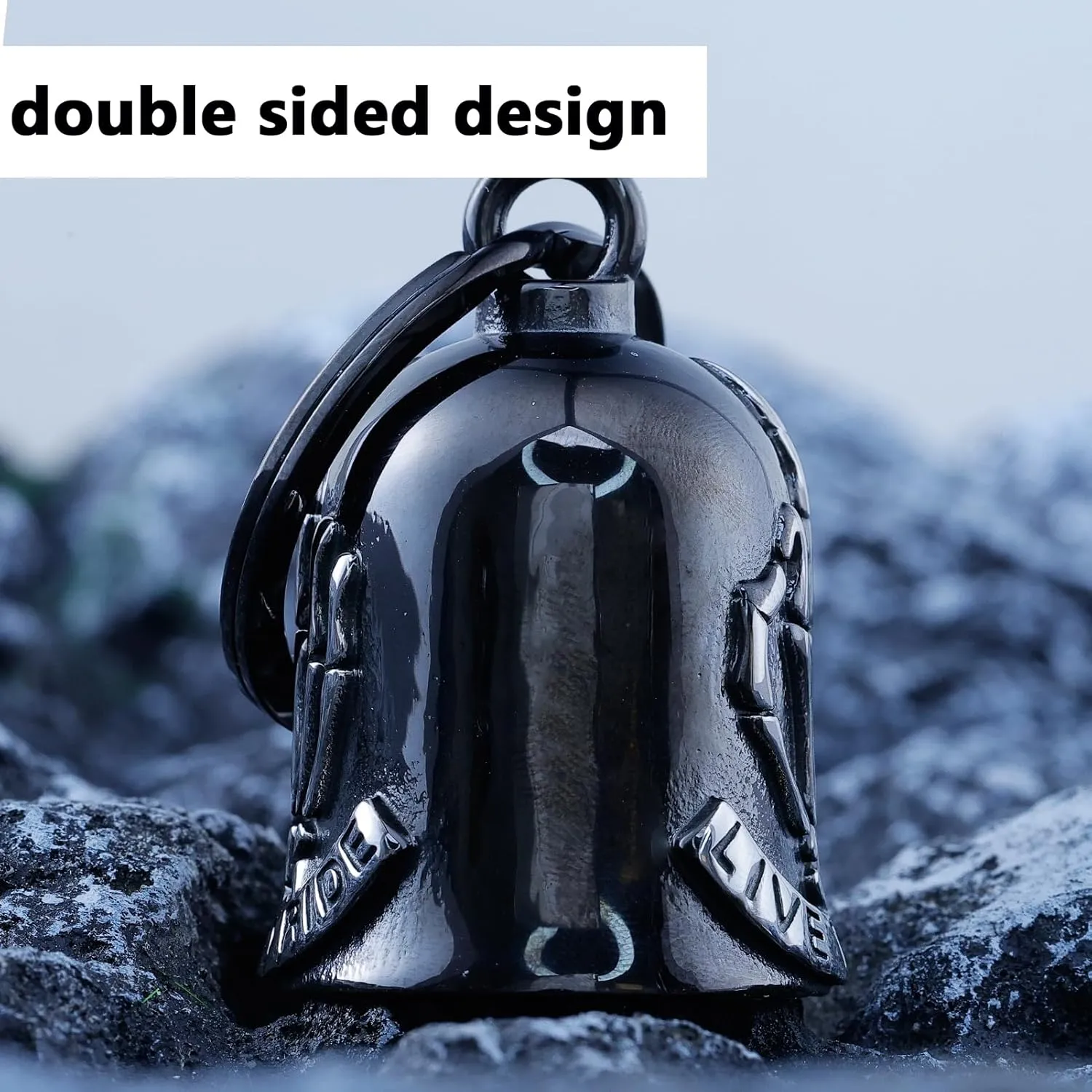 Bell for Motorcycle - Motorcycle Men Bell, Helps You Drive Away Mechanical Problems and Bad Luck On Your Journey (Black)