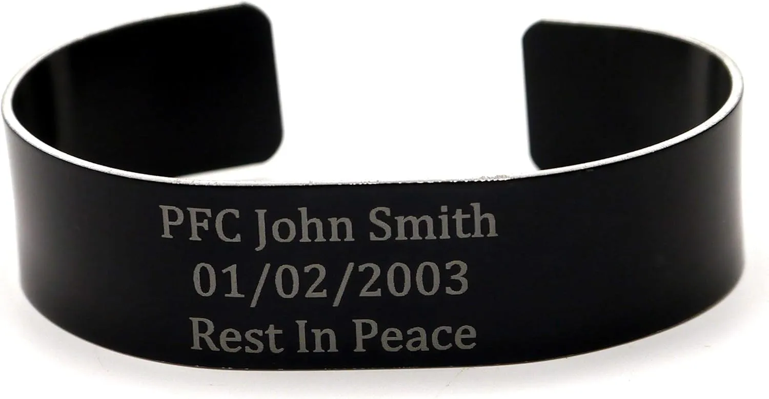 Birsppy Custom Memorial Bracelet Black / .75"