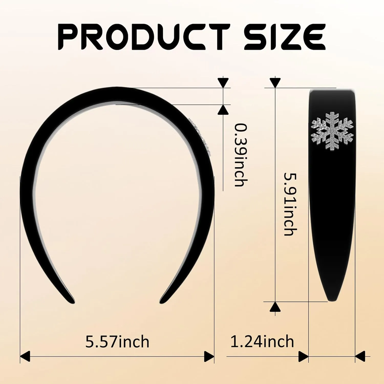 Black Elegant Headbands for Women Non Slip Trendy Velvet Fabric Wide Hairbands for Women's Thin and Thick Hair Designer Head Bands Elastic Hair Bands for Mother's Day Gift.