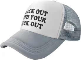 Black Out with Your Rack Out Funny Hat Unisex Adult Trucker Caps Fishing Adjustable Cap Classic Sport Hats Black
