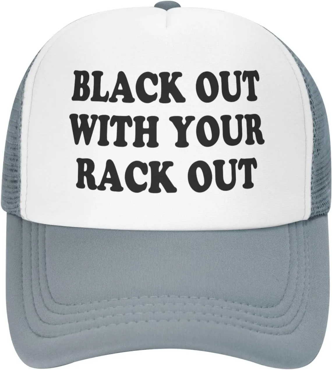 Black Out with Your Rack Out Funny Hat Unisex Adult Trucker Caps Fishing Adjustable Cap Classic Sport Hats Black