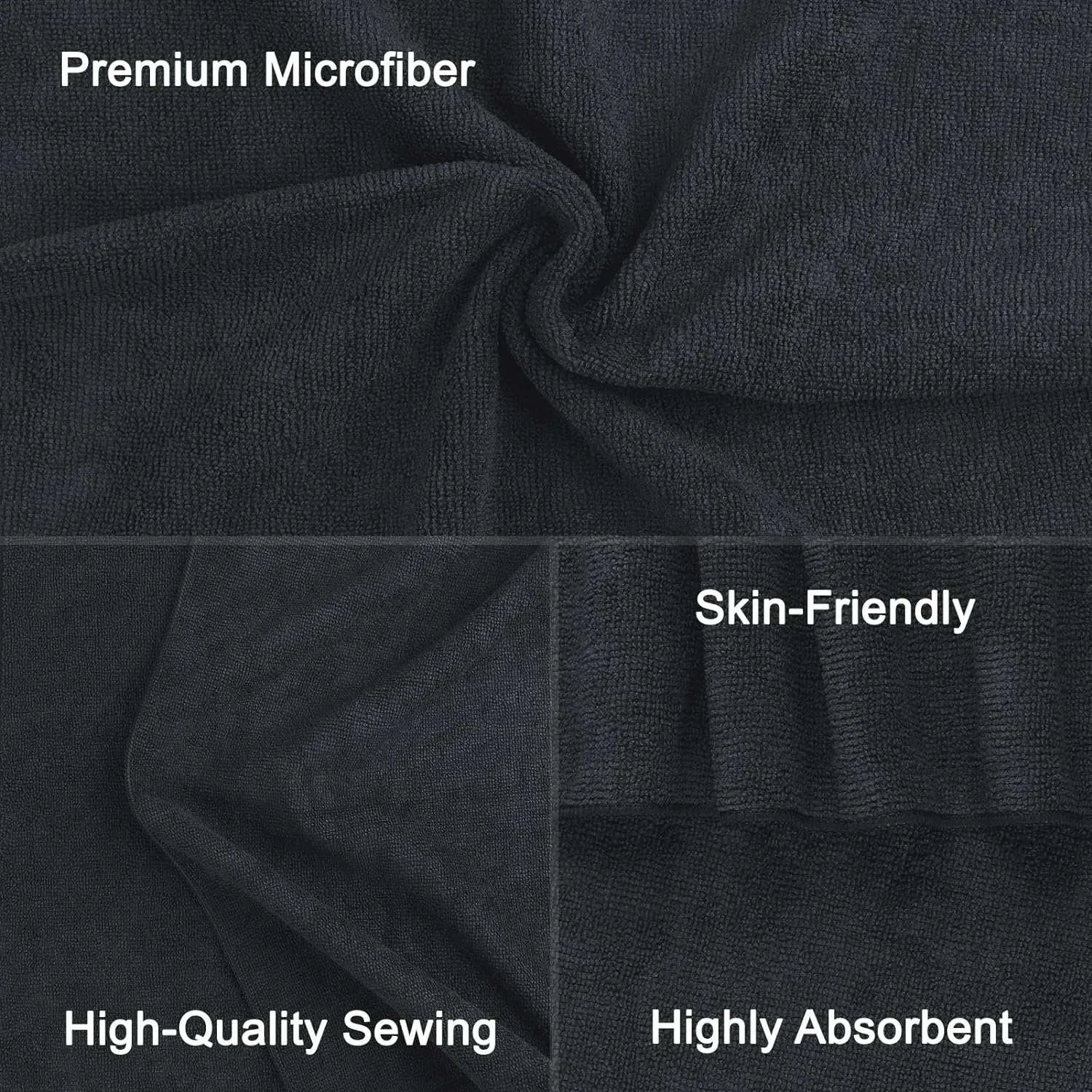 Black Salon Towel, Pack of 12