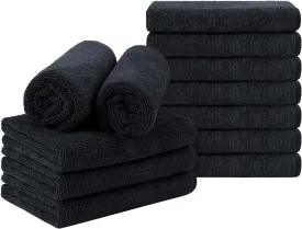 Black Salon Towel, Pack of 12