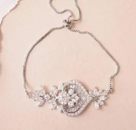 CZ  Floral Tennis Bracelet MIA