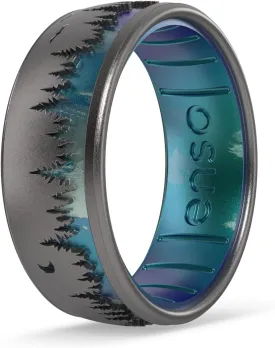 Enso Rings Etched Classic Silicone Rings - Etched Nature Collection - Comfortable and Flexible Design