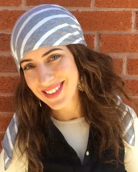 Exercise Hijab | Colorful Fun Headwear Striped Jersey Knit Pre-Tied Headscarf. Made in USA