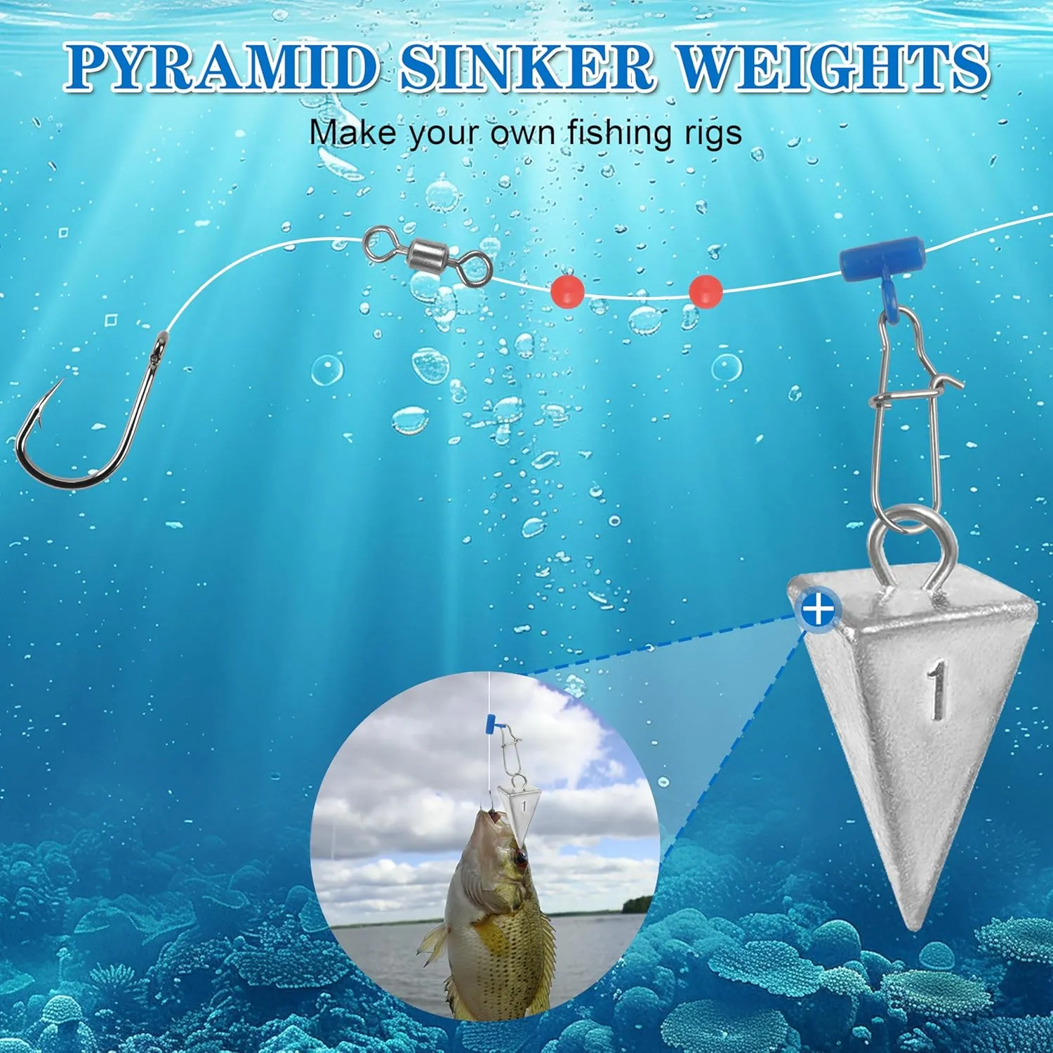 Fishing Weights Sinkers Pyramid Sinkers Saltwater Surf Fishing Weight Gear Tackle Kit 1oz 2oz 3oz 4oz 5oz 6oz 8oz