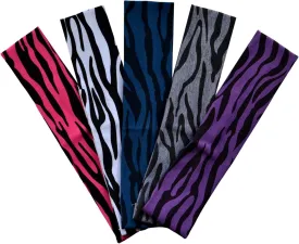 Funny Girl Designs Set of 5 2 Inch Zebra Print Cotton Stretch Headbands Multi