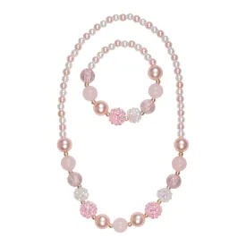 Great Pretenders Pinky Pearl Necklace & Bracelet Set