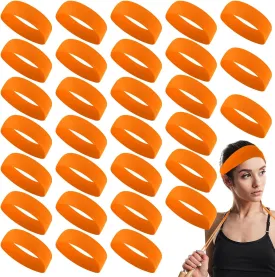 Hotop 30 Pcs Sport Headbands for Women Non Slip Stretchy Soft Fabric Elastic Sweatbands Bulk for Yoga DIY Team Gifts