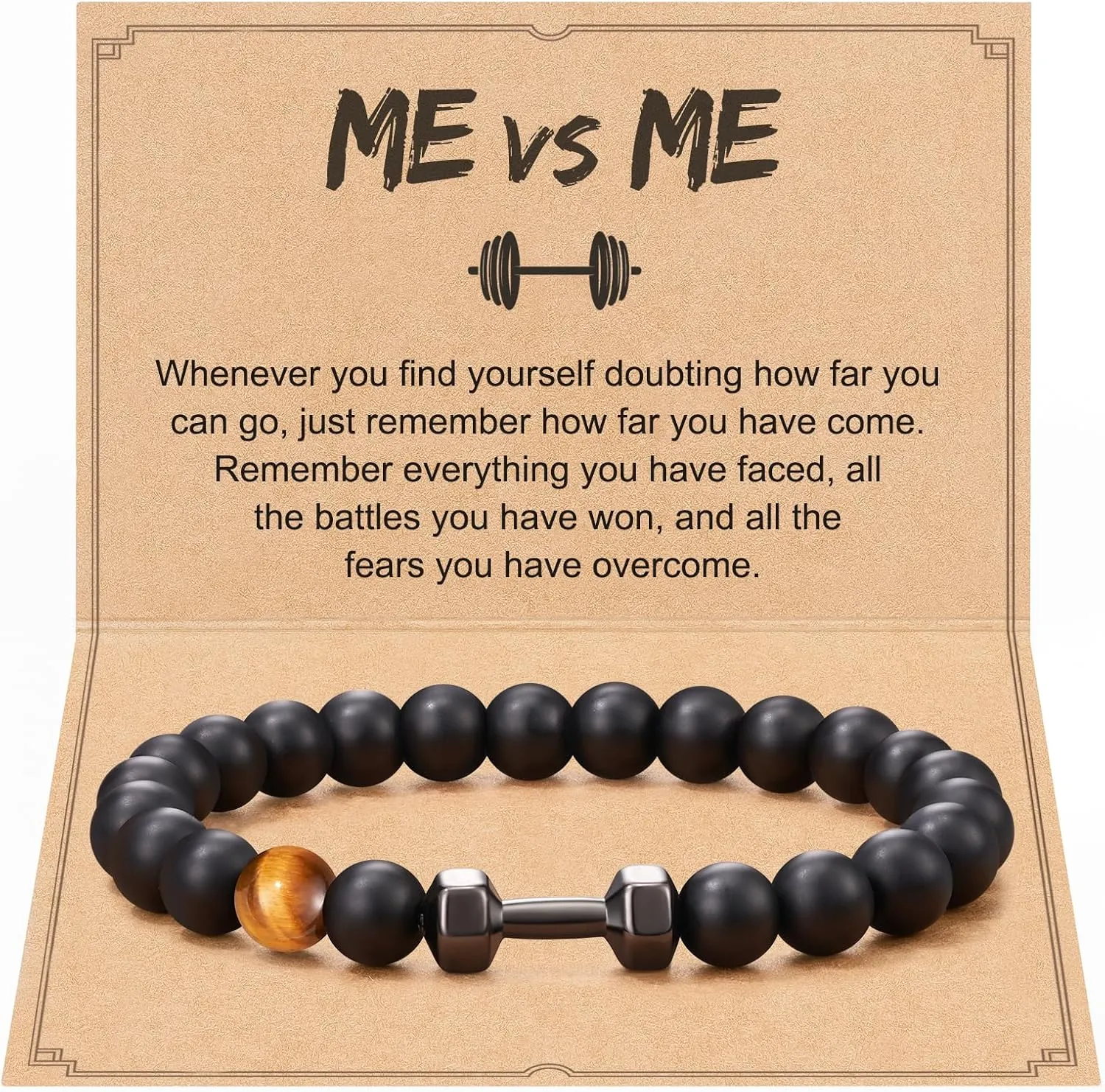 ME VS ME Inspirational Workout Gym Gifts for Men with Message Card