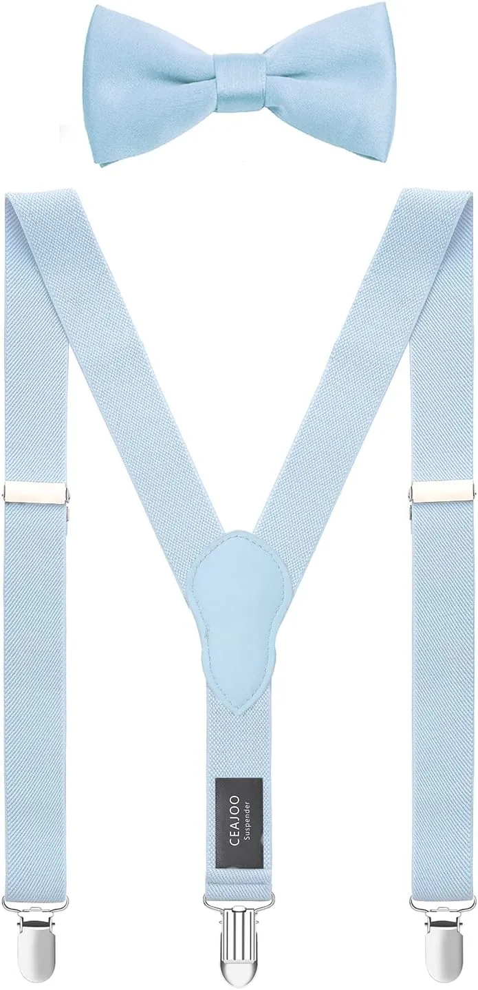 Men's Boys' Suspenders and Bow Tie Set Adjustable
