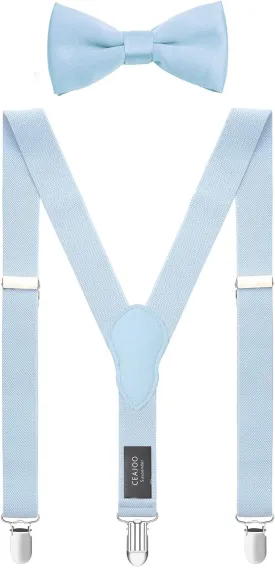 Men's Boys' Suspenders and Bow Tie Set Adjustable