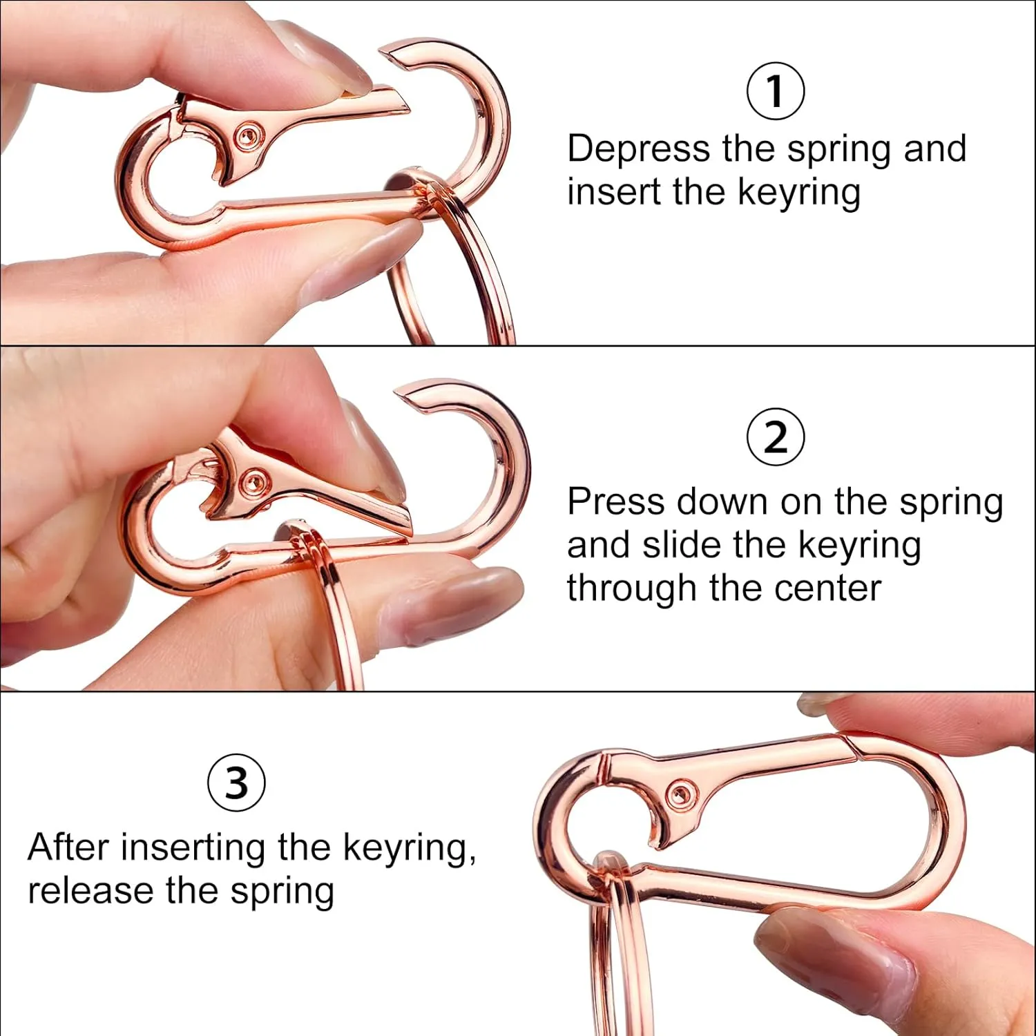 Metal Keychains for Women Men, Key Chain Ring Clip Holder Organizer for Home Car, Cut Keyring Accessories