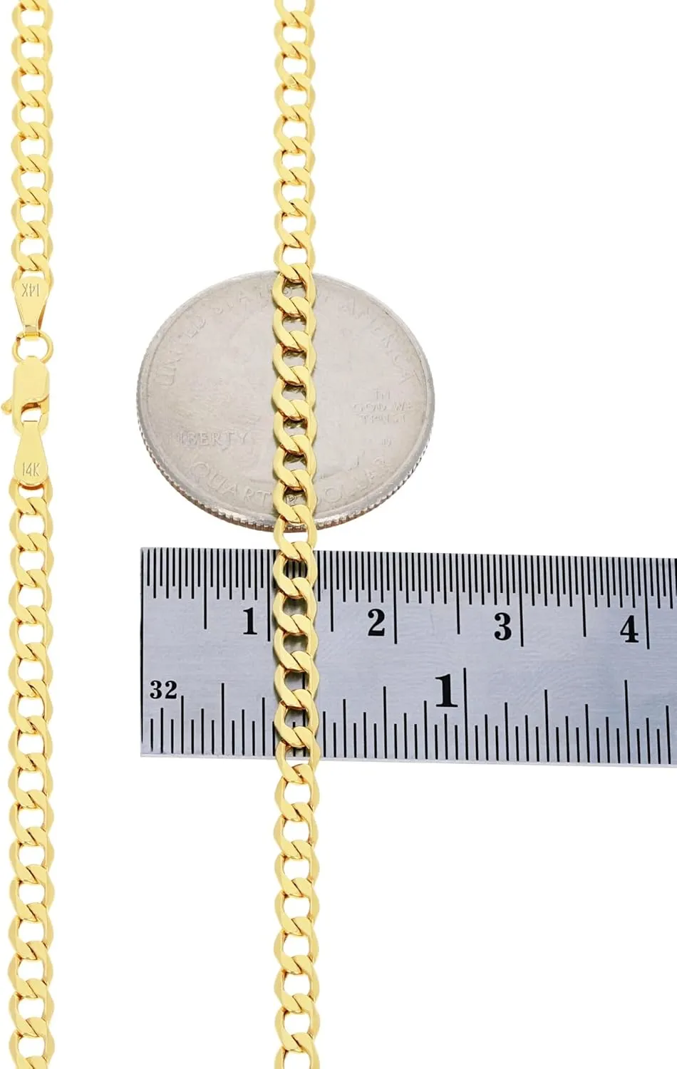 Nuragold 14k Real Yellow Gold Cuban Curb Link 3.5mm Chain Bracelet (7"-9") Italian Jewelry for Men & Women
