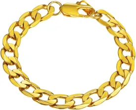 PROSTEEL Mens Cuban Link Bracelet, Black/18K Gold 316L Stainless Steel Cuban Chain Bracelet Hip Hop Jewelry, W: 6mm/9mm/13mm, L: 7.5"/8.3"/9", Come with Box