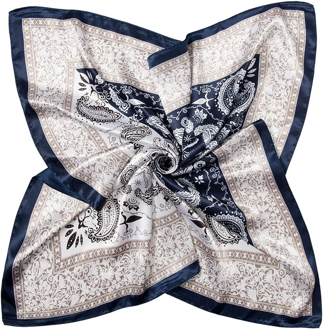 Silk Like Scarf Neck Scarves Womens Large Square Satin Hair Scarf 35 x 35 inches