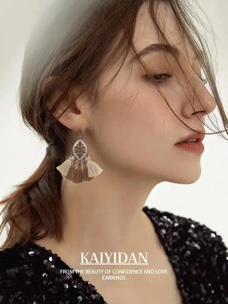 Silver/Gold Boho Dangle Statement Earrings for Women Trendy,Handmade Vintage Dainty Cute Long Drop Summer Earrings,fashion Accessories Jewelry Gifts.