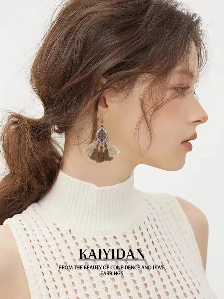 Silver/Gold Boho Dangle Statement Earrings for Women Trendy,Handmade Vintage Dainty Cute Long Drop Summer Earrings,fashion Accessories Jewelry Gifts.