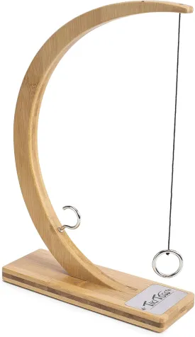 Tiki Toss Ring Toss Game for Adults & Kids  13 Inch Desktop Edition - Hook and Ring Games with String and Hooks for Indoor Use, Man Cave Decor & Stuff, Gifts for Men