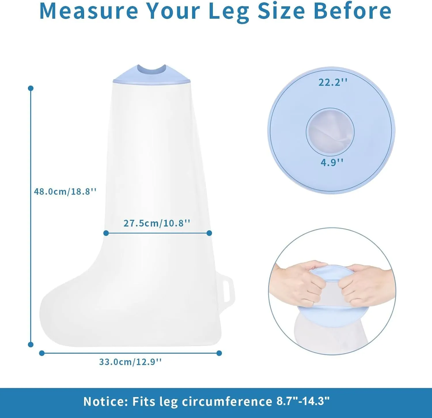 Waterproof Kids Leg Cast Cover for Showering Cast Covers for Shower Leg Kids Child Reusable Shower Bag for Leg Cast Protector for Leg, Foot, Ankle Wound