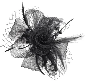 Women Fascinators Hats Flower Mesh Ribbon Feathers with Pin and Clip Tea Party Wedding Headwear for Women and Girls
