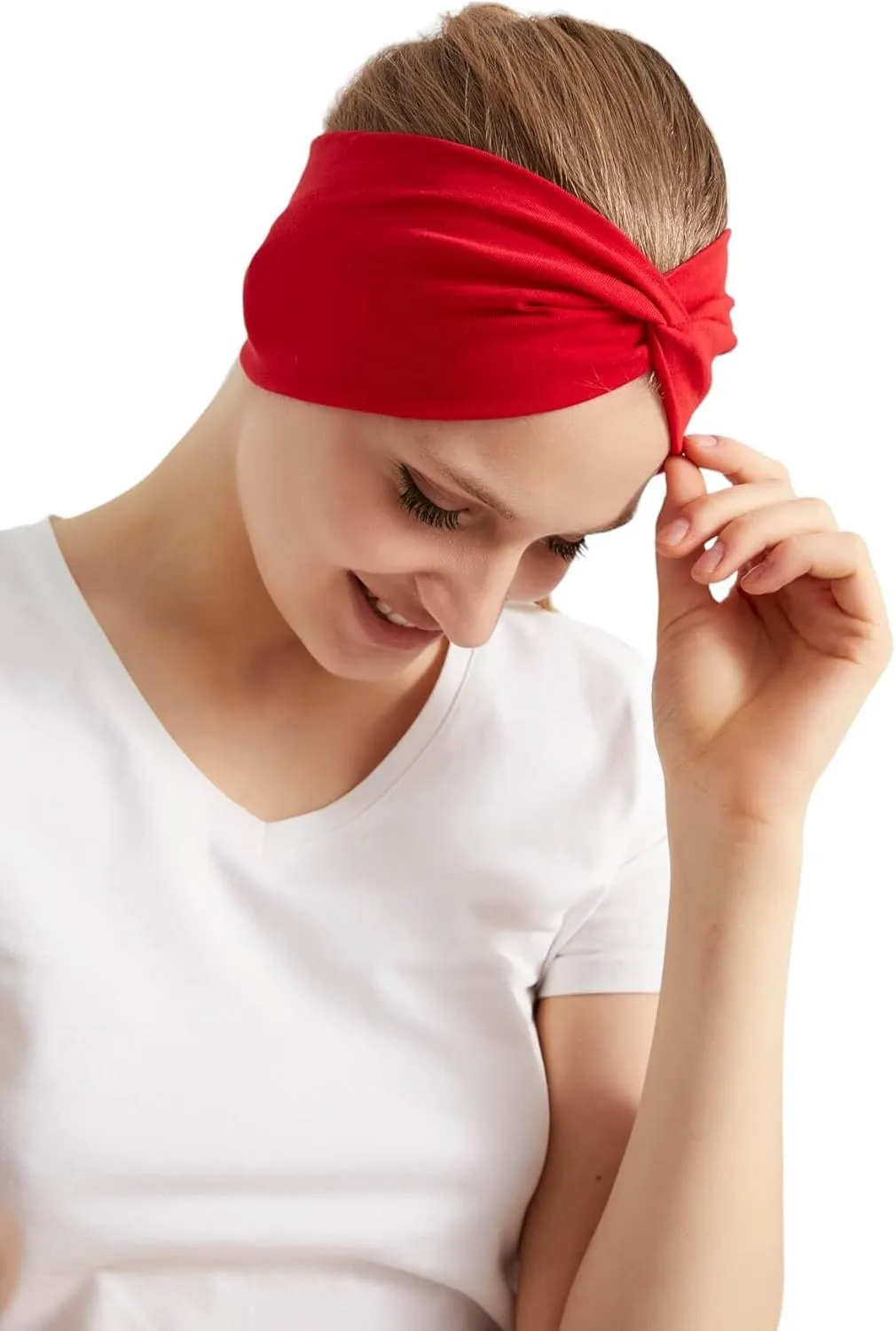 Women's Stretchy Twist Headbands, Solid Color, Non-Slip for Yoga, Workout, Running