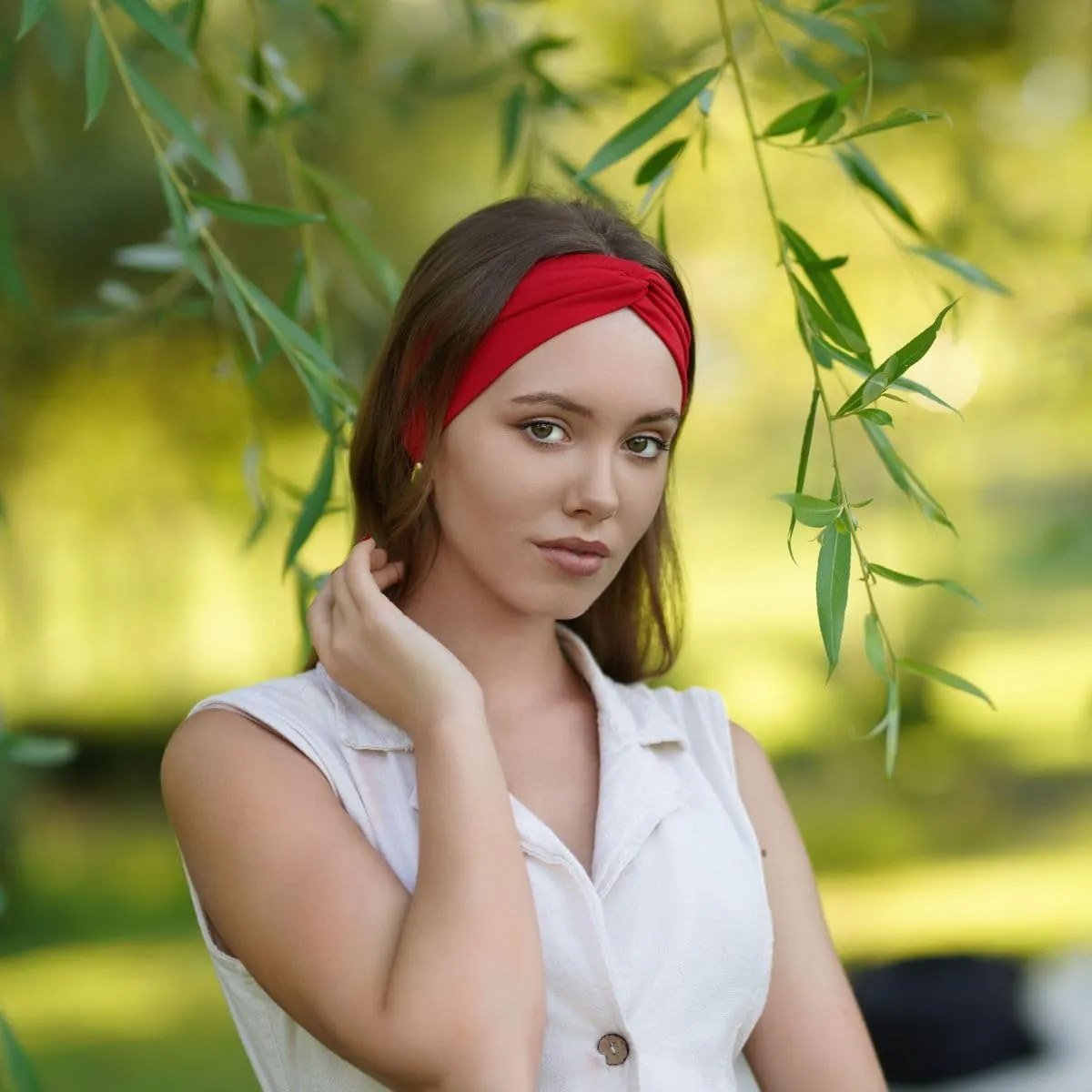 Women's Stretchy Twist Headbands, Solid Color, Non-Slip for Yoga, Workout, Running