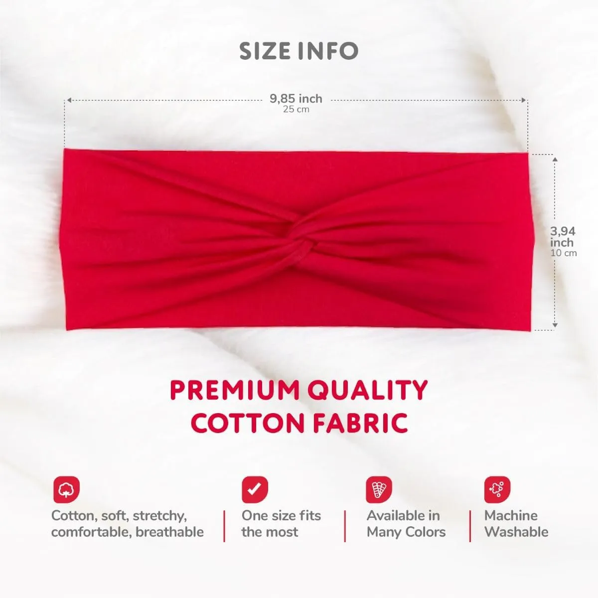 Women's Stretchy Twist Headbands, Solid Color, Non-Slip for Yoga, Workout, Running