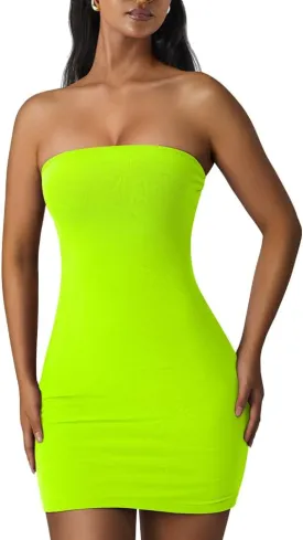 XXTAXN Women's Sexy Tube Sleeveless Bodycon Cocktail Party Mini Dress