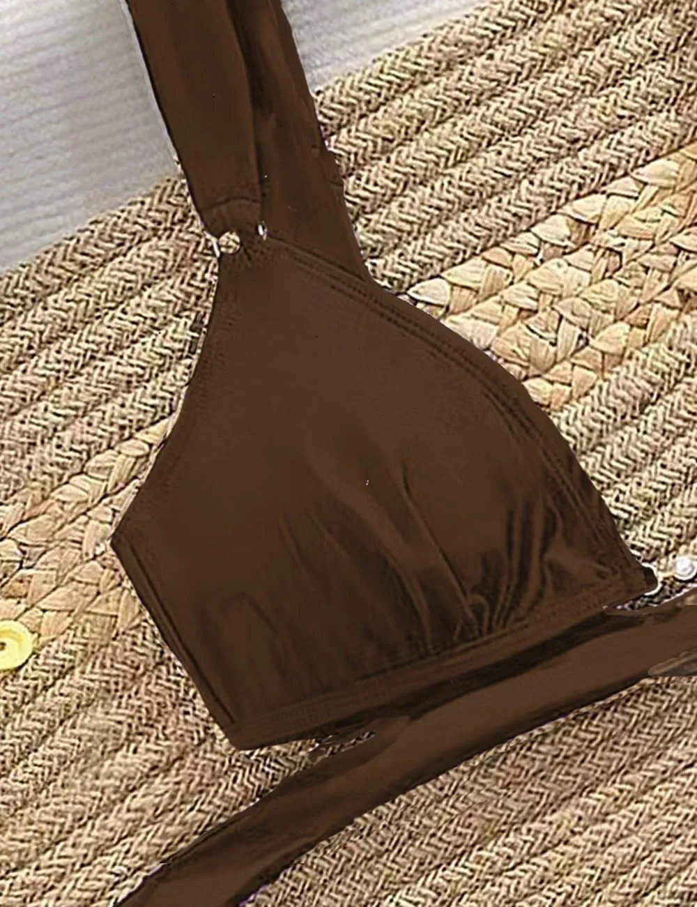YIMISAN Women's Sexy Two Piece Bikini with Separate Straps Ring Linked Swimsuit Self Tie Triangle Cheeky Bathing Suit